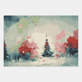 Abstracte kerstboom set 1 inpakpapier vel (Voorkant 3)
