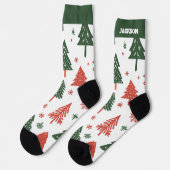 Abstracte Kerstboom Soks met Naam Sokken (Links)