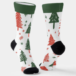 Abstracte Kerstboom Soks met Naam Sokken