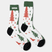 Abstracte Kerstboom Soks met Naam Sokken (Rechts)