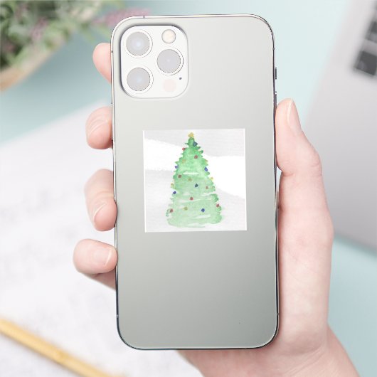 Abstracte kerstboom sticker (Telefoon)