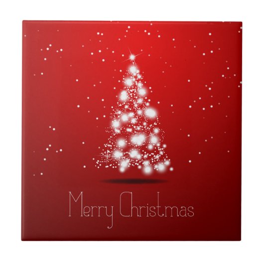 Abstracte kerstboom tegeltje (Voorkant)