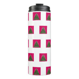 Abstracte kerstboom thermische tumbler thermosbeker