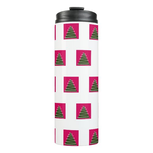 Abstracte kerstboom thermische tumbler thermosbeker (Voorkant)