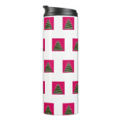 Abstracte kerstboom thermische tumbler thermosbeker (Geroteerd rechts)