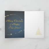 Abstracte kerstboomblauw Moderne kerstkaart Feestdagen Kaart (Binnen)