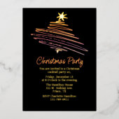 Abstracte kerstboomfeestdag folie uitnodiging (Voorkant)