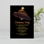 Abstracte kerstboomfeestdag folie uitnodiging (Staand Voorkant)