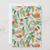 Abstracte kerstboomfoto Roze & Mint Feestdagenkaart (Achterkant)