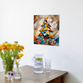 Abstracte kerstboomvakantie folie afdrukken (Laag (Keuken))