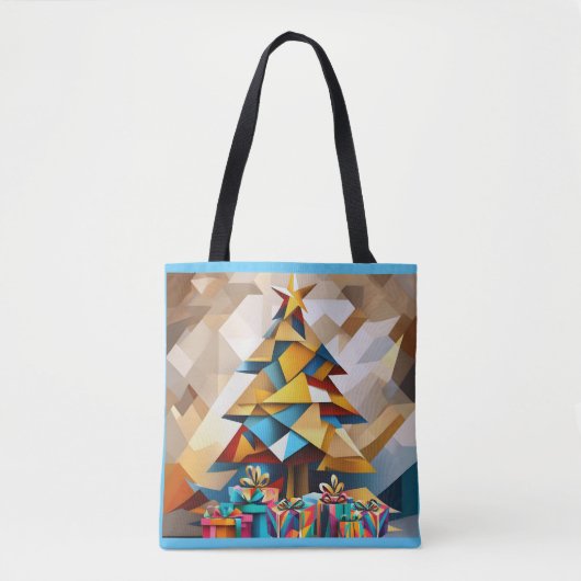 Abstracte kerstboomvakantie tote bag (Voorkant)
