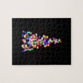 Abstracte kerstboomverlichting op Solid Black Legpuzzel (Horizontaal)