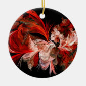 Abstracte kerstboomversiering (Red and Black) Keramisch Ornament (Voorkant)