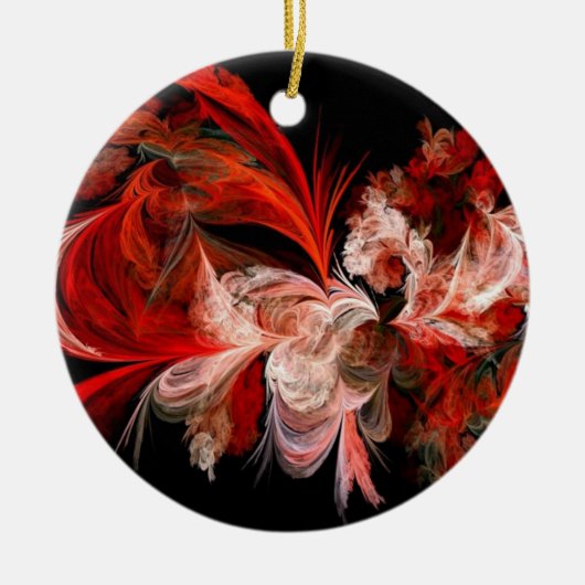 Abstracte kerstboomversiering (Red and Black) Keramisch Ornament (Voorkant)