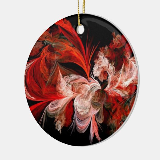 Abstracte kerstboomversiering (Red and Black) Keramisch Ornament (Links)
