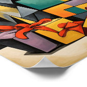 Abstracte kerstcadeaus poster (Hoek)