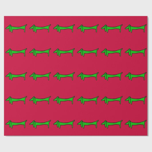Abstracte kerstdachshund-omloop cadeaupapier (Vlak)