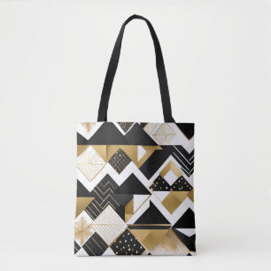 abstracte kerstdiamanten boodschappentas tote bag