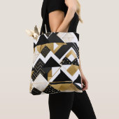 abstracte kerstdiamanten boodschappentas tote bag (Dichtbij)