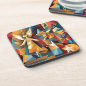 Abstracte kerstengel bier onderzetter (Linkerzijde)