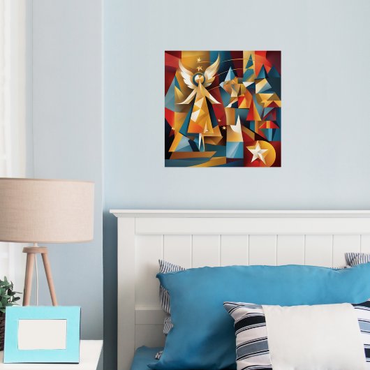 Abstracte kerstengel folie afdrukken (Insitu (Slaapkamer))