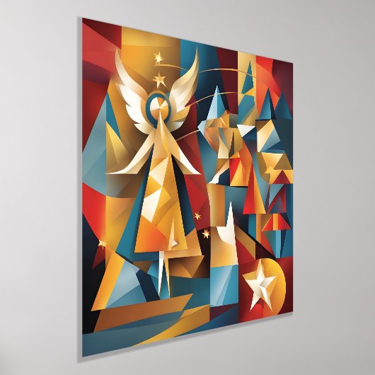 Abstracte kerstengel folie afdrukken (Laagn)