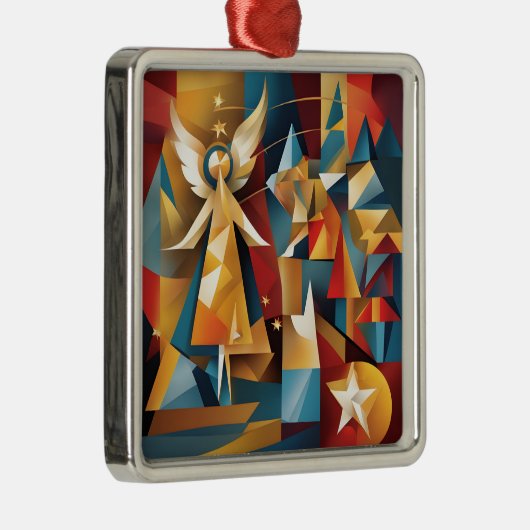 Abstracte kerstengel metalen ornament (Rechts)