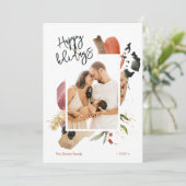 Abstracte kerstfeestdag - Aangepaste fotokaart Feestdagenkaart (Staand voorkant)