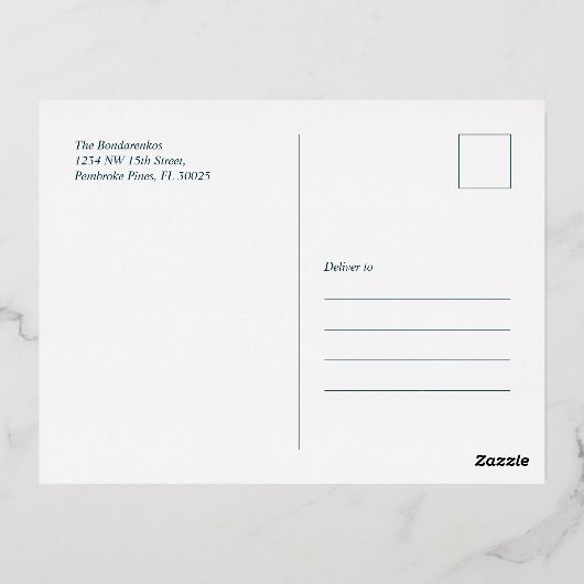 Abstracte kerstfeestdag met feestdag folie feestdagen briefkaart (Achterkant)