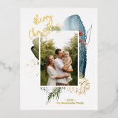 Abstracte kerstfeestdag met feestdag folie feestdagen briefkaart (Voorkant)