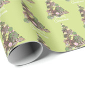 Abstracte kerstfeestdag met vrolijk kerstlef cadeaupapier (Rol Hoek)