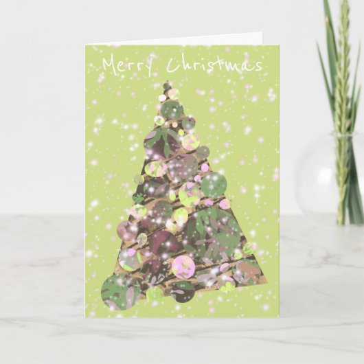 Abstracte kerstfeestdag met vrolijk kerstlef kaart (Voorkant)