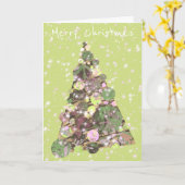 Abstracte kerstfeestdag met vrolijk kerstlef kaart (Gele Bloem)