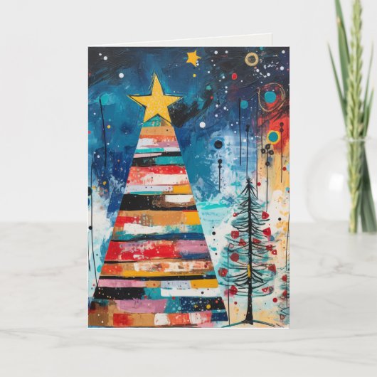 Abstracte kerstkaart met vakantiedesign feestdagen kaart (Voorkant)