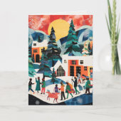 Abstracte kerstkaarten feestdagen kaart (Voorkant)