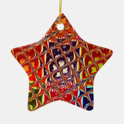 Abstracte kerstkleuren Collectie. Keramisch Ornament (Voorkant)