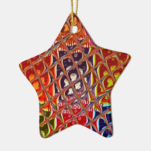 Abstracte kerstkleuren Collectie. Keramisch Ornament (Links)