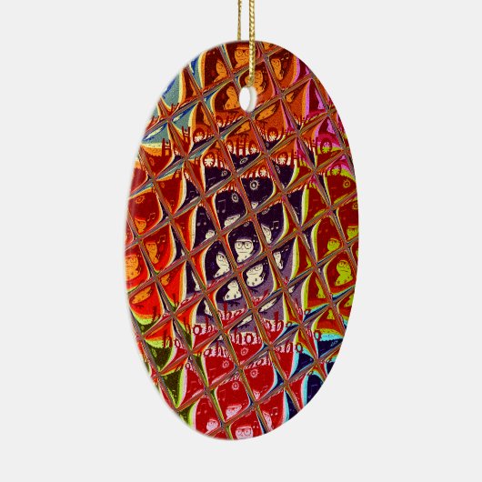 Abstracte kerstkleuren Collectie. Keramisch Ornament (Rechts)