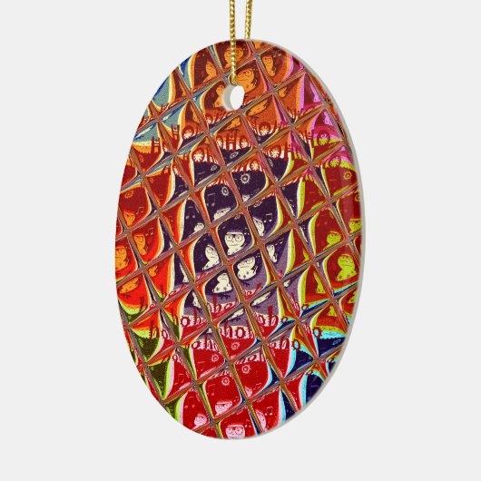 Abstracte kerstkleuren Collectie. Keramisch Ornament (Links)