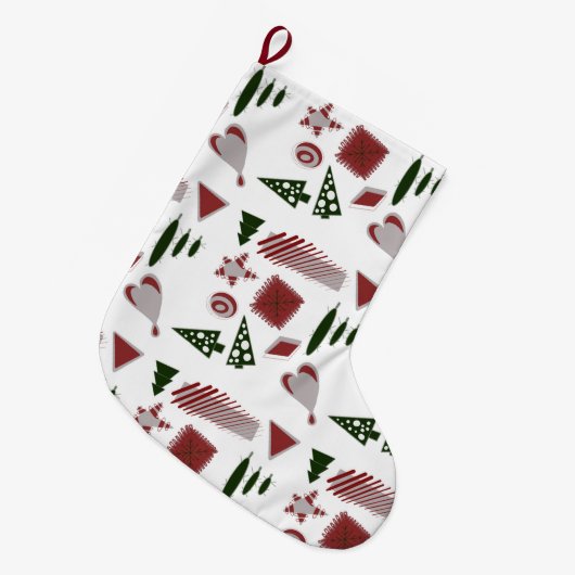 Abstracte kerstkous grote kerstsok (Voorkant (Hangend))