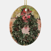 Abstracte kerstkransversiering keramisch ornament (Rechts)