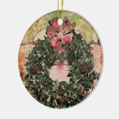 Abstracte kerstkransversiering keramisch ornament (Links)
