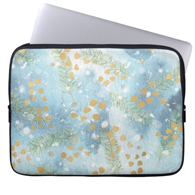 Abstracte kerstkunst laptop sleeve (Voorkant)