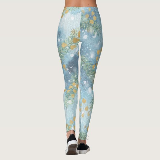 Abstracte kerstkunst leggings (Achterkant)