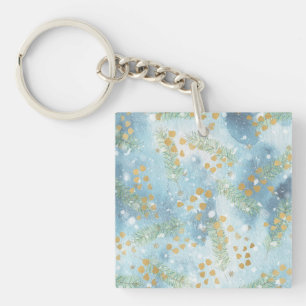 Abstracte kerstkunst sleutelhanger