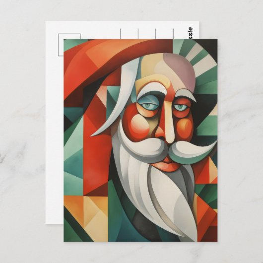 Abstracte kerstman briefkaart (Voorkant / Achterkant)