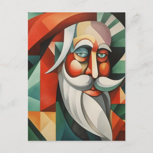 Abstracte kerstman briefkaart (Voorkant)