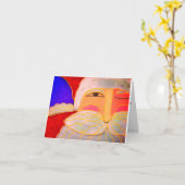 Abstracte Kerstman Kaart (Gele Bloem)