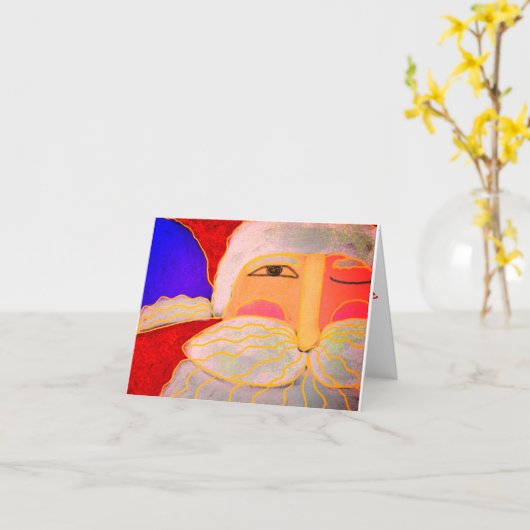 Abstracte Kerstman Kaart (Gele Bloem)