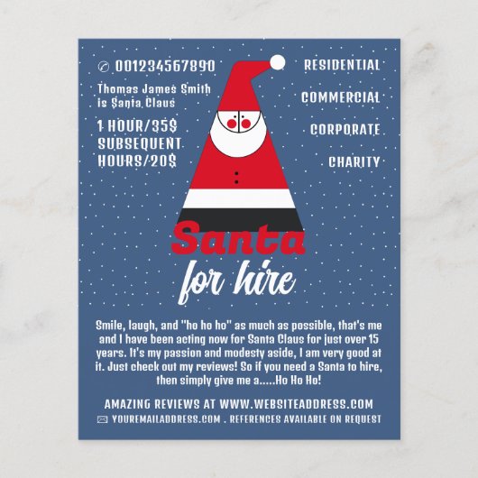 Abstracte Kerstman, Santa Claus Entertainer Advert Flyer (Voorkant)